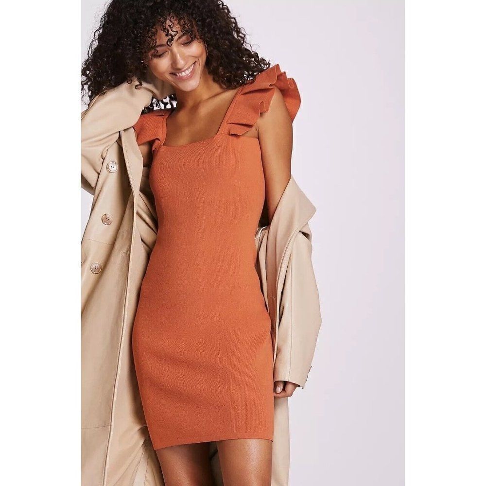 Nwt Anthropologie X Flat White Sz L Squareneck Sweater Midi Dress